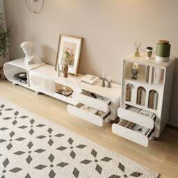 Rackhams Murphy TV Stand with Sideboard, Murphy Living Room Set, Cream - Only TV stand - thumbnail 3