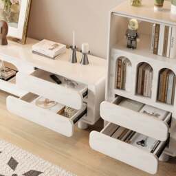 Rackhams Murphy TV Stand with Sideboard, Murphy Living Room Set, Cream - Only TV stand - thumbnail 4