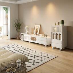Rackhams Murphy TV Stand with Sideboard, Murphy Living Room Set, Cream - Only TV stand - thumbnail 2