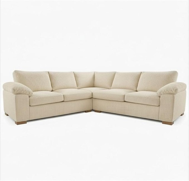 Rackhams Riva Amalfi Jumbo Cord Large Corner - 5 Seater Large Corner Sofa - Cream - image 1
