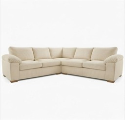 Rackhams Riva Amalfi Jumbo Cord Large Corner - 5 Seater Large Corner Sofa - Cream - thumbnail 1
