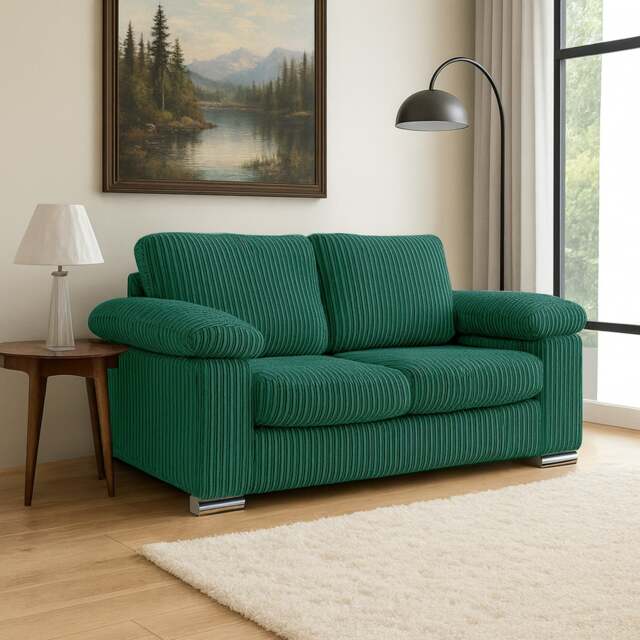 Rackhams Delta Full Jumbo Cord 2 Seater Sofa - Teal