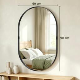 Rackhams Wall Mirror with Elevated Aluminium Alloy Frame, 60 x 90 cm - Black - thumbnail 3
