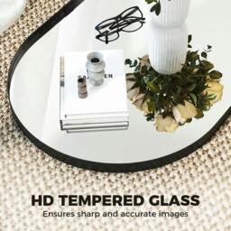 Rackhams Wall Mirror with Elevated Aluminium Alloy Frame, 60 x 90 cm - Black - thumbnail 5