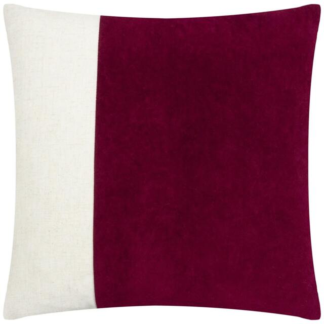 Rackhams Coba Washed Velvet Cushion Cover - Cherry - 50cm x 50cm - Cherry - 100% Polyester - image 1