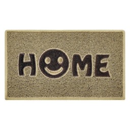 Rackhams Home Smile Inlay Embossed Doormat - Beige