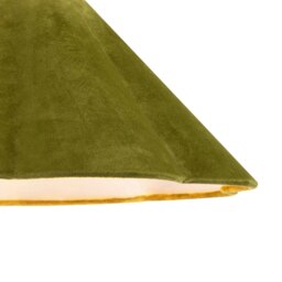 Rackhams Olive Green Velvet Fabric Empire Lamp Shade with Elegant Scallop Edges - thumbnail 4