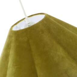 Rackhams Olive Green Velvet Fabric Empire Lamp Shade with Elegant Scallop Edges - thumbnail 5