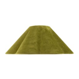 Rackhams Olive Green Velvet Fabric Empire Lamp Shade with Elegant Scallop Edges - thumbnail 2