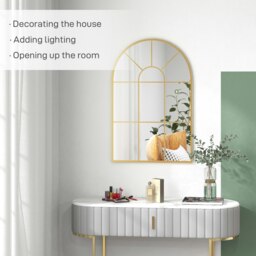 Rackhams Modern Arched Window Wall Mirror for Bedroom - thumbnail 5