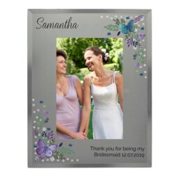 Rackhams Personalised Butterfly 6x4 Diamante Glass Photo Frame - thumbnail 2