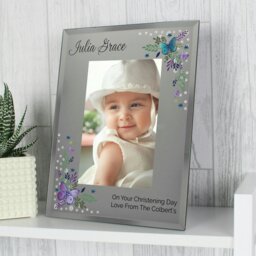 Rackhams Personalised Butterfly 6x4 Diamante Glass Photo Frame - thumbnail 1