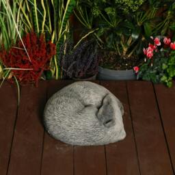 Rackhams Peaceful Cast Stone Sleeping Badger Garden Statue Animal Garden Ornament - thumbnail 4
