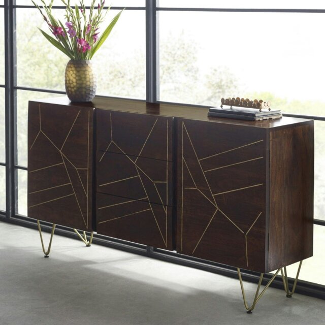Rackhams Large Sideboard with Doors and Drawers Bishop Dark Mango - Wood - 1 - image 1