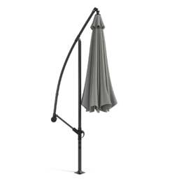 Rackhams 3M Sun Parasol Hanging Banana Umbrella Light Grey  Outdoor Sun Shade - Cross base+Petal water tank base - thumbnail 4