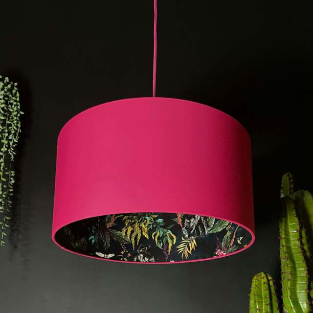 "Rackhams Twilight Deadly Night Shade Silhouette Lampshade in Watermelon - Table / Floor Lamp - 25cm diameter x 25cm Height (10"" x 10"")" - image 1