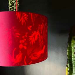 "Rackhams Twilight Deadly Night Shade Silhouette Lampshade in Watermelon - Table / Floor Lamp - 25cm diameter x 25cm Height (10"" x 10"")" - thumbnail 2