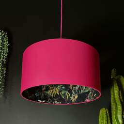 "Rackhams Twilight Deadly Night Shade Silhouette Lampshade in Watermelon - Table / Floor Lamp - 25cm diameter x 25cm Height (10"" x 10"")" - thumbnail 1