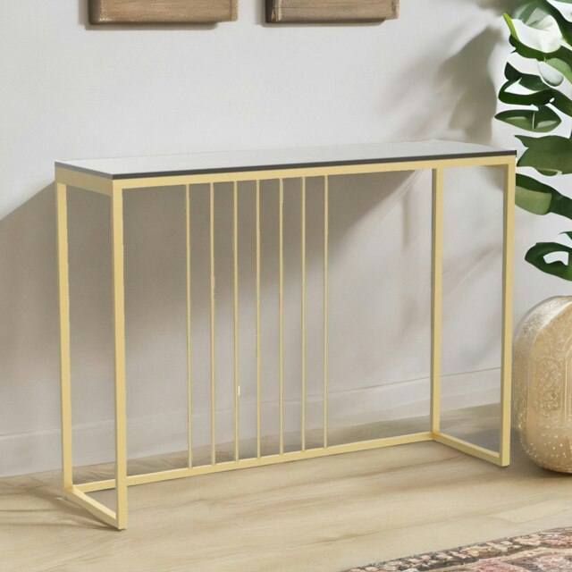 Rackhams Marble Hallway Console Table Black And Gold - image 1