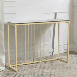 Rackhams Marble Hallway Console Table Black And Gold - thumbnail 6