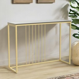 Rackhams Marble Hallway Console Table Black And Gold
