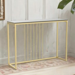 Rackhams Marble Hallway Console Table Black And Gold - thumbnail 5