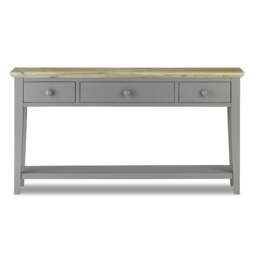 Rackhams Florence Console Table with 3 Drawers and Shelf. Hallway Slimline Storage - Truffle, Beige - thumbnail 5