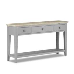 Rackhams Florence Console Table with 3 Drawers and Shelf. Hallway Slimline Storage - Truffle, Beige - thumbnail 4