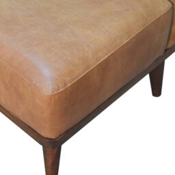 Rackhams Tan Buffalo Backrest Footstool - thumbnail 5