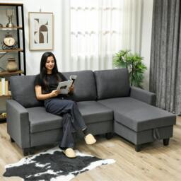 Rackhams Fold-Out Convertible Sofa Bed with Removable Covers, Charcoal Grey - Charcoal grey