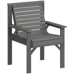 Rackhams Wood Garden Chair Outdoor Dining Chair with Curved Seat - 66W x 65D x 90H cm - Grey - Garden Dining Chair - thumbnail 2