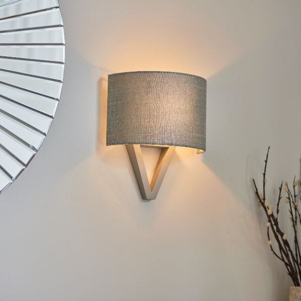 Rackhams Kaden Grey Wood Wall Light - image 1