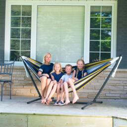 Rackhams Double Cotton Hammock with Stand (250cm) - Serenity - thumbnail 2
