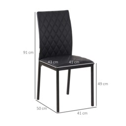 Rackhams Dining Chairs Faux Leather Accent Chairs for Kitchen, Set of 4, Black - Black - thumbnail 6