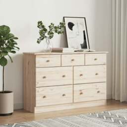 Rackhams Chest of Drawers ALTA 112x35x73 cm Solid Wood Pine - Brown - Solid pine wood (untreated)