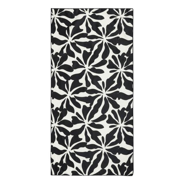 Rackhams Abstract Floral Microfibre Beach Towel - Beige - One Size - Beige - 88% Polyester/12% Polyamide - image 1