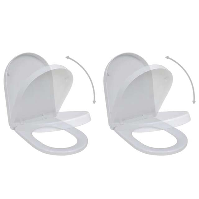 Rackhams Toilet Seats with Soft Close Lids 2 pcs Plastic White