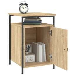 Rackhams Bedside Cabinet Sonoma Oak 40x42x60 cm Engineered Wood - Brown - Engineered wood, iron - thumbnail 4