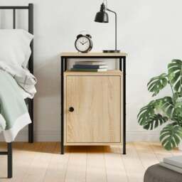 Rackhams Bedside Cabinet Sonoma Oak 40x42x60 cm Engineered Wood - Brown - Engineered wood, iron