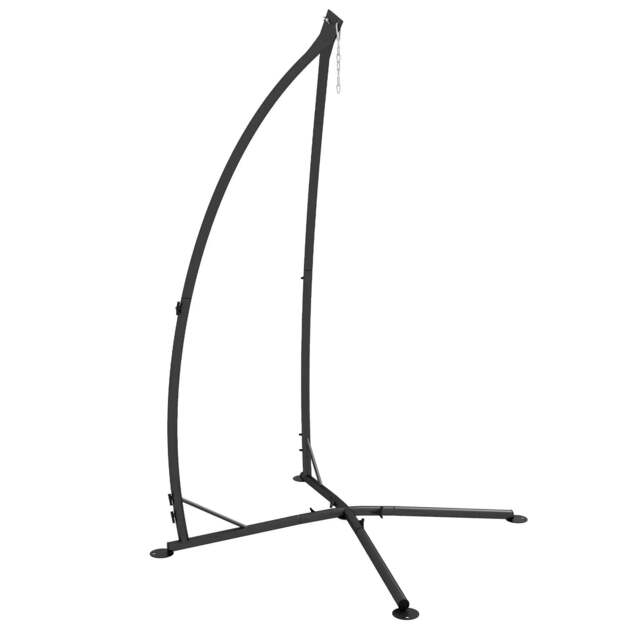 Rackhams Hammock Chair Stand, Hanging Heavy Duty Metal Frame Hammock Stand with Chain, for Hanging Hammock Air Porch Swing Chair, Egg Chair, Black - image 1