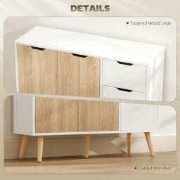 Rackhams Sideboard Floor Standing Storage Cabinet with Drawer for Bedroom, Living Room, Home Office, Natural - thumbnail 6