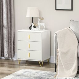 Rackhams 3 Drawer Dresser, Chest of Drawers Storage Cabinet, White - White - 3