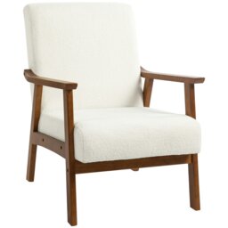 Rackhams Boucle Accent Chair Armchair W/ Wide Seat for Living Room - thumbnail 3