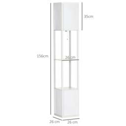 Rackhams 156cm Floor Lamp Shelving Unit - White - thumbnail 3