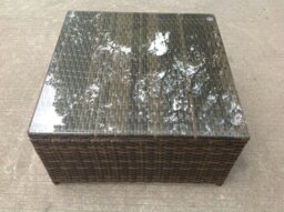 Rackhams Rattan Square Coffee Table for Outdoor & Indoor Use - Dark Brown Mixed - thumbnail 1