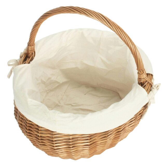 Rackhams Deluxe Wicker Shopping Basket With White Lining - Small - image 1