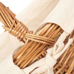Rackhams Deluxe Wicker Shopping Basket With White Lining - Small - thumbnail 4