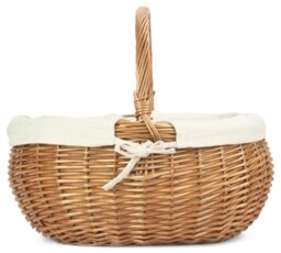 Rackhams Deluxe Wicker Shopping Basket With White Lining - Small - thumbnail 2