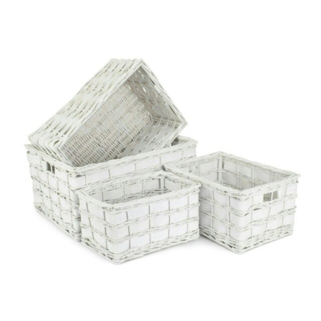 Rackhams Unlined White Scandi Storage Basket - Set of 4 - image 1