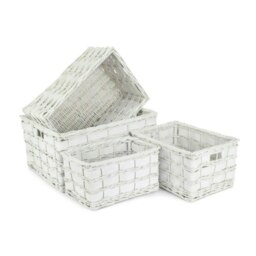 Rackhams Unlined White Scandi Storage Basket - Set of 4 - thumbnail 1